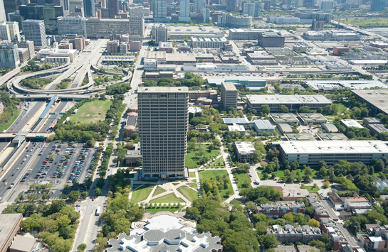 University of Illinois at Chicago, campus (aerial view looking east)