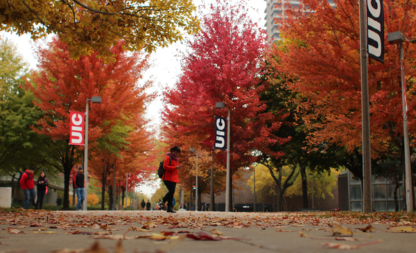 University of Illinois at Chicago (UIC), campus in fall